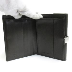 PRADA 二つ折り財布 レザー カーキ系 AA
