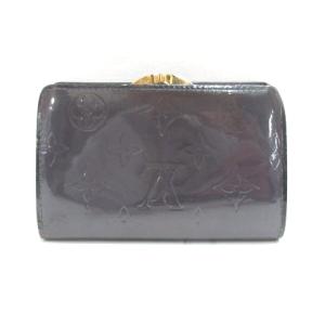 LOUIS VUITTON M65155 ヴェルニ ヴェエノワ がま口 二つ折り ウォレット エナメル グレー