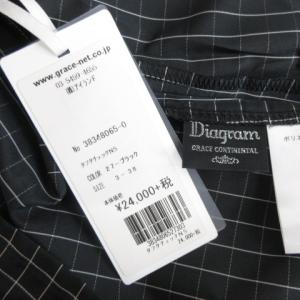 Diagram 18AW スカートセットアップ タフタチェック 38 ブラック