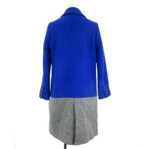MUVEIL コート ウール バイカラー 38 ブルー グレー