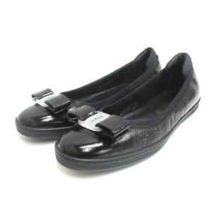 SAVINA ヴァラ リボン バレエ フラット 7C 黒