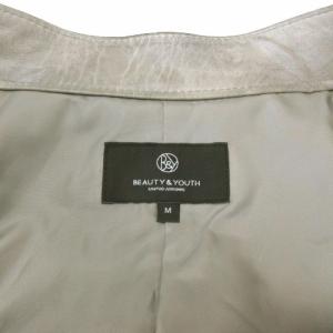BEAUTY&YOUTH UNITED ARROWS シングル ライダースジャケット シープスキン グレー M 221018E アウター RRR
