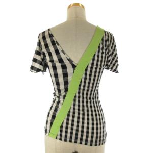 EMPORIO ARMANI 半袖 カットソー チェック 38 ブラック ホワイト