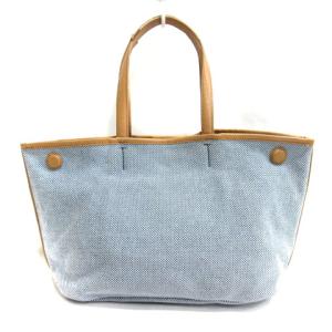 TORY BURCH ロニー トートバッグ ハンド ロゴ キャンバス レザー使い グレー系 ブラウン RRR