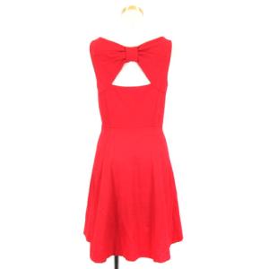 kate spade new york ワンピース ノースリーブ バックリボン 4 レッド 220419E RRR