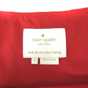 kate spade new york ワンピース ノースリーブ バックリボン 4 レッド 220419E RRR