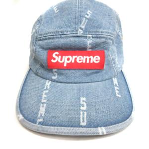 Supreme 20AW Logo Stripe Jacquard Denim Camp Cap ボックス キャップ
