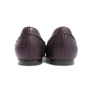 Salvatore Ferragamo パンプス ローヒール フラットシューズ バラ レザー 5 1