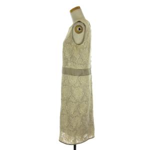 LANVIN COLLECTION ひざ丈ノースリーブワンピース 40 ベージュ