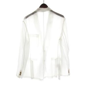 HERMES テーラードジャケット ナイロン シースルー 2B 52 ホワイト