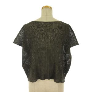 PLEATS PLEASE ISSEY MIYAKE カットソー 半袖 花柄 3 グレー