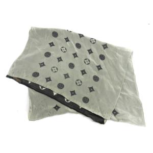 モノグラム スカーフ シルク グレー ブラック