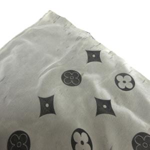 LOUIS VUITTON モノグラム スカーフ シルク グレー ブラック