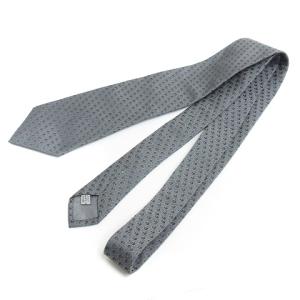 Dior ネクタイ レギュラータイ ロゴ 総柄 シルク グレー RRR