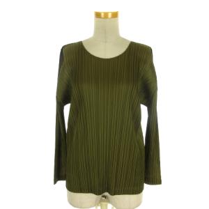 クルーネック長袖カットソー 3 カーキ