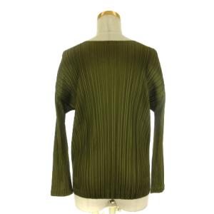 PLEATS PLEASE ISSEY MIYAKE クルーネック長袖カットソー 3 カーキ