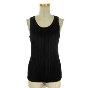 プリーツ カットソー ノースリーブ  3 ブラック