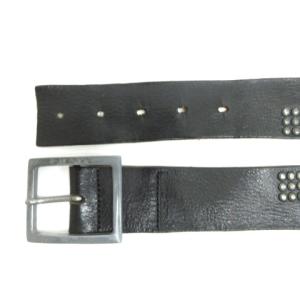 DIESEL スタッズ ベルト カウレザー ブラック