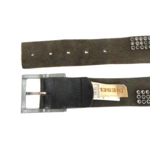 DIESEL スタッズ ベルト カウレザー ブラック