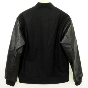 BEAUTY&YOUTH UNITED ARROWS 21AW ブラックメルトンフェイクレザースタジャン ブルゾン 袖フェイクレザー ウール S ブラック