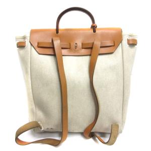HERMES E エールバッグ アド トワル GM リュックサック キャンバス アイボリー