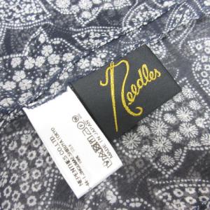 Needles スカーフ ハンカチーフ シルク 蝶柄 ネイビー