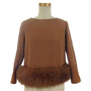 フォックスファー カットソー 長袖 ラウンドネック 36 キャメル 近年モデル RRR