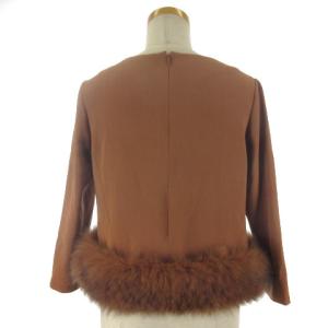 Diagram フォックスファー カットソー 長袖 ラウンドネック 36 キャメル 近年モデル RRR