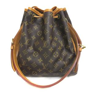 LOUIS VUITTON 97年製 M42226 モノグラム プチノエ 巾着バッグ 茶