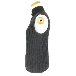 RALPH LAUREN SPORT ハイネック リブ ニット セーター ノースリーブ ウール カシミヤミックス L ダークグレー