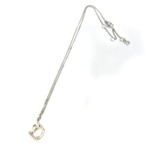 Christian Dior Dロゴ ネックレス ラインストーン シルバー