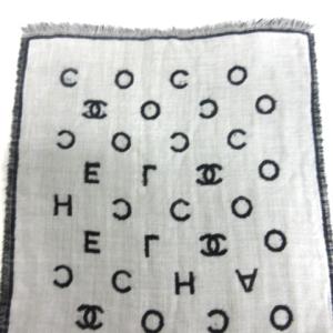 CHANEL マフラー カシミヤミックス ココマーク バイカラー ブラック