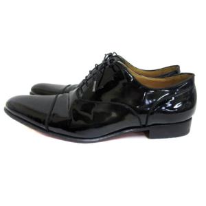 HERMES ビジネスシューズ エナメル レースアップ ストレートチップ 41.5 ブラック