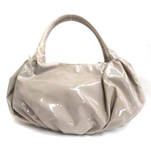 Harrods エナメル ハンドバッグ リボン グレー 221209E 鞄