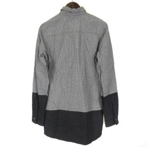 SHAREEF チェック シャツ 長袖 切替 2 グレー ブラック
