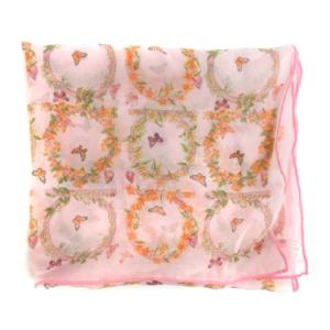 Salvatore Ferragamo ガンチーニ 花柄 シルク ストール ピンク 221222E