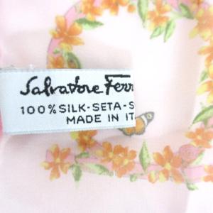 Salvatore Ferragamo ガンチーニ 花柄 シルク ストール ピンク 221222E
