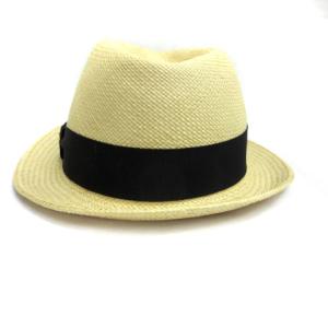 TOMORROWLAND SOULEIADO パナマ ハット 麦わら 帽子 中折れ リボン ベージュ ブラック