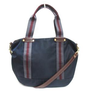 russet ナイロン ライン 2way ショルダーバッグ トート ネイビー