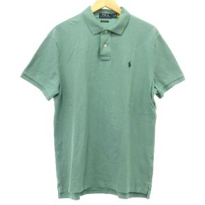 国内正規 ポロシャツ 半袖 鹿の子 ホース刺繍 カスタムスリムフィット LG 緑 ミントグリーン SM0