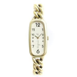 agnes b. 腕時計 チェーン クォーツ V220-6040 ゴールドカラー SM0