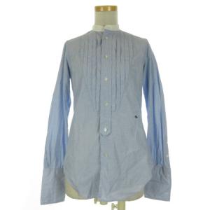 長袖 タック シャツ 長袖 2 ブルー