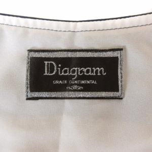 Diagram GRACE CONTINENTAL ビジュー ワンピース フレンチスリーブ ボーダー 36 ネイビー ベージュ 220708E SM0