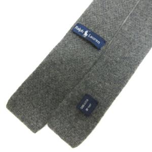 RALPH LAUREN カシミヤ100％  ニット ナロー ネクタイ 国内正規 グレー