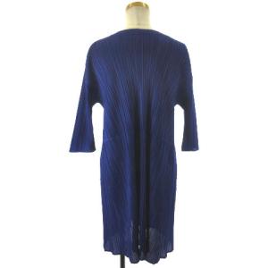 PLEATS PLEASE ISSEY MIYAKE イッセイミヤケ チュニック Vネック 3 ブルー