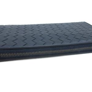 BOTTEGA VENETA イントレチャート ロングウォレット レザー ネイビー