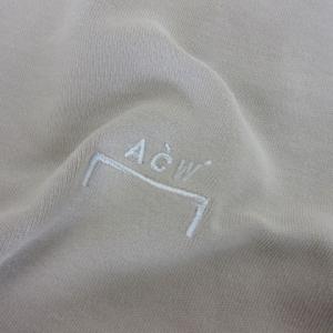 A-COLD-WALL モックネック スウェット トレーナー プルオーバー 長袖 レイヤード風 切替 刺繍 XS ベージュ