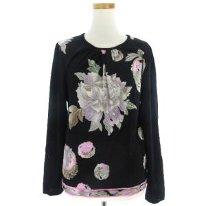 FASHION ニット 花柄 42 ブラック