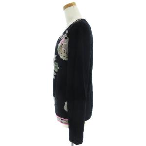 LEONARD FASHION ニット 花柄 42 ブラック