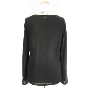 LEONARD SPORT カーディガン 長袖 Vネック 花柄 38 ブラック